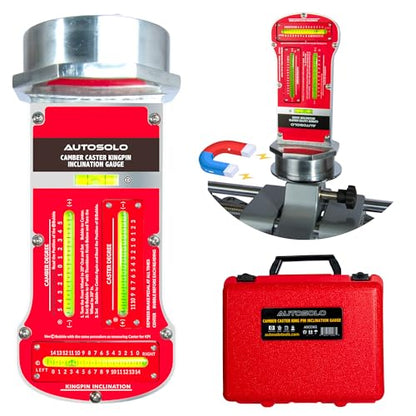 Magnetic Camber, Castor & Kingpin Inclination Wheel Alignment Gauge - Premium Wheel Alignment Tool for Automobiles and Trucks