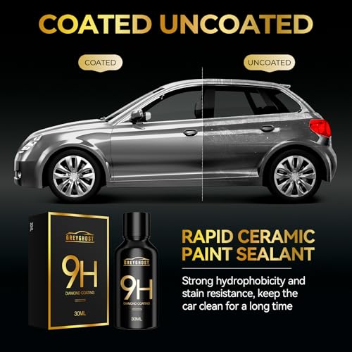 Greyghost Mr Fix 9h Nano Coating Kit Super Ceramic Car Coating Hydrophobic, Car Paint Protection Anti Scratch Glass Coat, High Gloss Auto Ceramic Polish 9h Hardness Ceramics