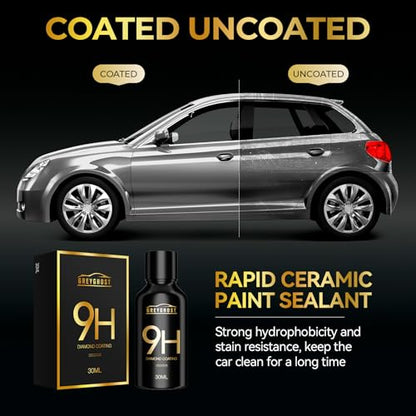Greyghost Mr Fix 9h Nano Coating Kit Super Ceramic Car Coating Hydrophobic, Car Paint Protection Anti Scratch Glass Coat, High Gloss Auto Ceramic Polish 9h Hardness Ceramics
