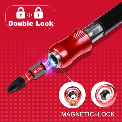Geinxurn 12Inches Flexible Drill Bit Extension Screwdriver Bit Holders, 1PACK Flex Shaft Extension Socket Bit Holder Hex Shank Quick-Change Drill Bit Guide - style: GBH0300FS