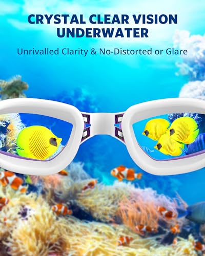 Aegend Swim Goggles, Swimming Goggles No Leaking Full Protect Adult Youth - color: Purple White