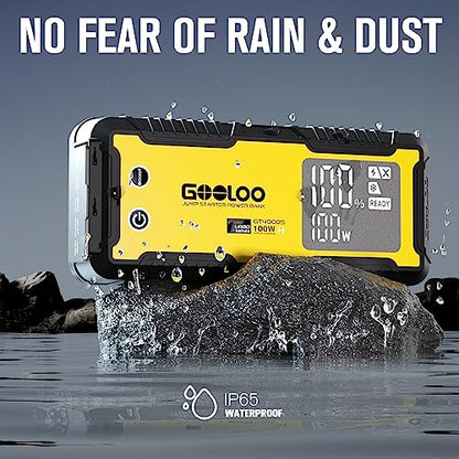 GOOLOO GT4000S Jump Starter 4000A Car Jumper Starter (Up to 10L Diesel All Gas Engines), 100W Fast-Charging Lithium Jump Box, SuperSafe Portable Car Battery Charger for 12V Vehicles, Yellow - color: Yellow