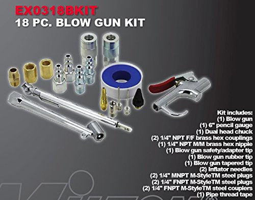 EXELAIR 18 Piece Blow Gun Kit - B071SB7CRW - size: 18 Piece