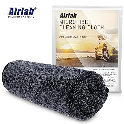 Airlab Microfiber Towels for Cars Wash Drying Super Absorbent Cleaning Cloth Auto Detailing Ultra Soft, Lint-Free, Streak-Free, 24 x 16 Inch, Pack of 2, Grey-Black, 600 GSM - color: 24 X 16 Inch, Pack of 2, Grey-black, 600 Gsm