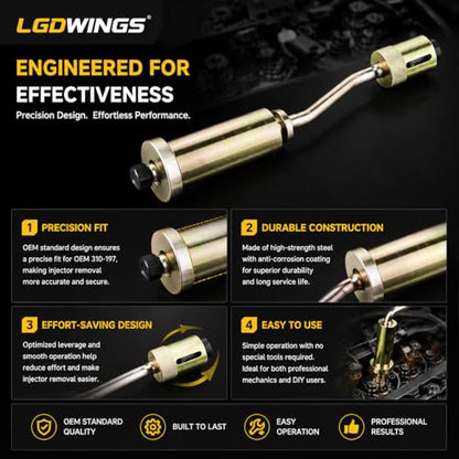 Fuel Injector Remover Installer Tool for OEM 310-197, Fuel Injector Puller Slide Hammer Specially Compatible with Land Rover 5.0L & Jaguar 3.0L Engines, Heavy Duty Petrol Injector Removal Kit