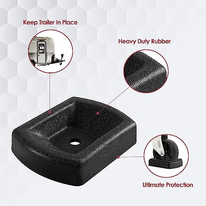 LEORAY Jack Wheel Chock, Reinforced Rubber Jack Caster Wheel Dock for Caravans and Trailers - size: Single Wheel
