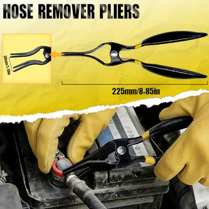KJE 8PCS Fuel Line Pliers Set, Fuel Line Disconnect Tool Set with Fuel Filter Caliper, Hose Clamp Plier, Electrical Disconnect Tool Kit, Panel Clip Remover and Storage Bag