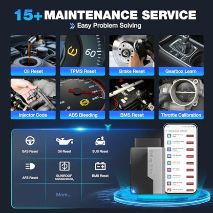 Ediag Elite KINGBOLEN Bluetooth OBD2 Scanner, Lifetime NO Cost Update Bidirectional Scan Tool for iOS & Android, Wireless Full System Car Diagnostic Scanner, 15+ Reset Service, CANFD, FCA AutoAuth