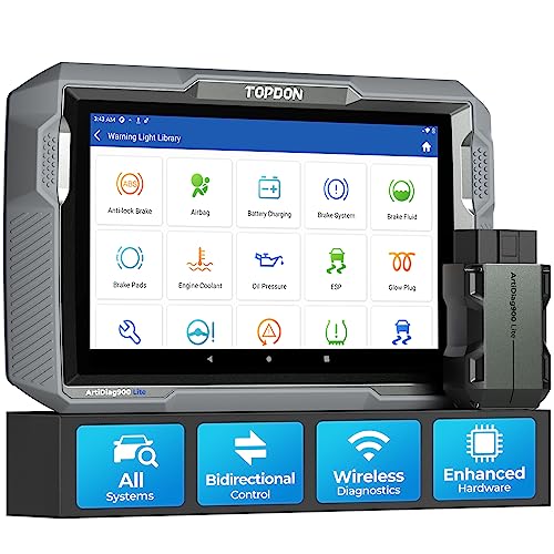 TOPDON OBD2 Scanner, ArtiDiag900 Lite Bi-Directional Diagnostic Tool, All System Automotive Scanner with 8 Reset Services, FCA AutoAuth & CAN-FD, Wireless Car Diagnostic Tool with 8" Large Screen