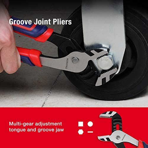 WORKPRO Pliers Set, 5-Piece Premium Cr-V Pliers Kit with Storage Pouch | 6 Inch Slip Joint, Long Nose, Diagonal Cutter, 8 Inch Groove Joint, 7 Inch Linesman, Ergonomic Grip, for Basic Repair - size: 5-piece