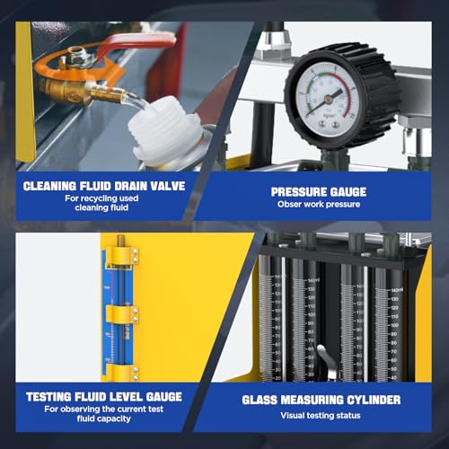 AUTOOL Fuel Injector Cleaner Tester Machine, Ultrasonic Fuel Injection Cleaner 4 Cylinder for Gasoline Injectors, Digital Display, 3 Cleaning Functions 10 Test Modes