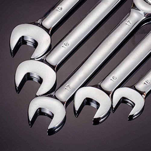 Qnkaa Flexible Ratchet Wrench Set 12pcs 8-19mm Spanner Gear Ring Ratcheting Combination Flexi Wrench Kit Metric Flex Head | Spanner Gear Ring Ratcheting Combination Flexi Wrench Kit Metric Flex Head - size: 12-Piece Metric Set