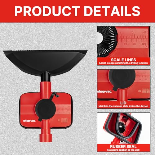 Shop-Vac Dust Collection Attachment, 2-in-1 Vacuum Dust Collection Attachment for Drilling, Fits 4 Hose Sizes (1-1/4", 1-1/2", 1-7/8", 2-1/2")