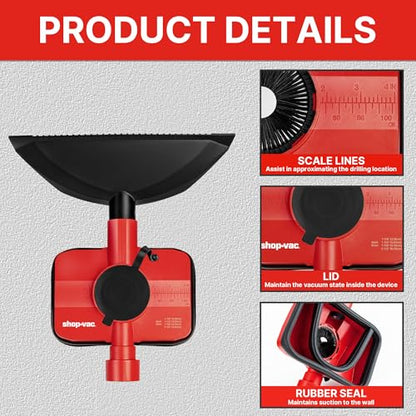 Shop-Vac Dust Collection Attachment, 2-in-1 Vacuum Dust Collection Attachment for Drilling, Fits 4 Hose Sizes (1-1/4", 1-1/2", 1-7/8", 2-1/2")