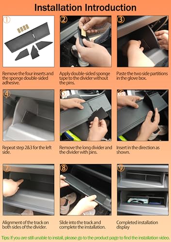Glove Box Organizer for RAV4 2019-2025 | Insert Glove Compartment Dividers, Black ABS Materials, Not for Large Glove Box Versions, Compatible with RAV4 Accessories