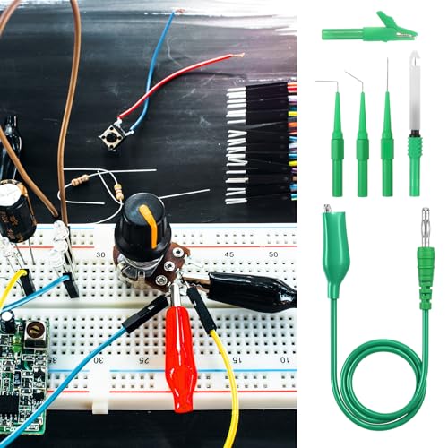 33PCS Back Probe Kit, Banana Plug to Copper Alligator Clip Test Leads Set with Wire Piercing Probes, 4mm Banana Plug Adapter for Automotive Diagnostic, Car Repairing