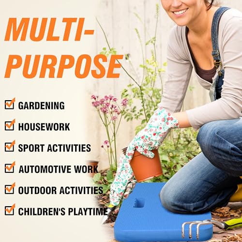Gardzen Extra Thick Garden Kneeling Pad | EVA Foam Kneeler Pad for Gardening, Baby Bath, Yoga, Pilates, Exercise, 18" x 11" x 1.5", Blue - size: 18" x 11" x 1.5" - 1 Pack