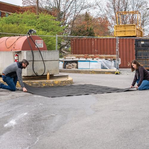 PIG Absorbent Oil Containment Mat for Under Car | Oil Spill Garage Floor Mat with Grommets| Protects Garage Floors and Driveways | 10’ W x 10’ L | Absorbs up to 12 gallons | PM50843 - size: 10’ W x 10’ L