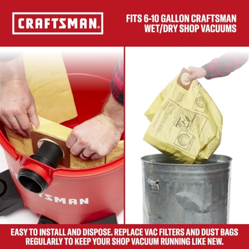 CRAFTSMAN CMXEVBE18590 9 Gallon 4.25 Peak HP Wet Dry Shop Vacuum - size: 9 Gal 4.25 Peak HP w/ Dust Bags