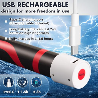 3 Pcs 29" Bendable LED Flashlight Stick Rechargeable Flexible Work Light Stick with a Pair of Gloves High Lumen & 3 Brightness Modes 360° Rotate for Car Repairs Mechanical Inspection - size: 29 inches