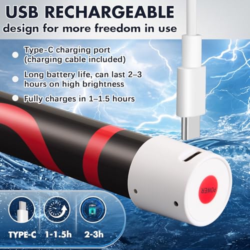 3 Pcs 29" Bendable LED Flashlight Stick Rechargeable Flexible Work Light Stick with a Pair of Gloves High Lumen & 3 Brightness Modes 360° Rotate for Car Repairs Mechanical Inspection - size: 29 inches