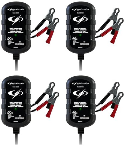 Schumacher Electric 0.8A Car Battery Charger and Maintainer,2-in-1 Solution,for 12V Power Sport,Automotive,and Marine Batteries,SC1299,(Pack of 4) - size: 800mAh 12V Battery Maintainer (Pack of 4)