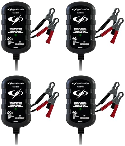Schumacher Electric 0.8A Car Battery Charger and Maintainer,2-in-1 Solution,for 12V Power Sport,Automotive,and Marine Batteries,SC1299,(Pack of 4) - size: 800mAh 12V Battery Maintainer (Pack of 4)