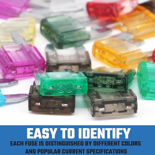 NEIKO 50503A Mini Car Fuses Assortment Set, 120pc, Fast Acting, Auto Fuses Kit, Standard Sizes, 2A, 3A, 5A, 7.5A, 10A, 15A, 20A, 25A, 30A, and 35 Amp, Marine Boat, RV, Car Fuse Kit, Fuse Puller - style: Mini Car Fuse Set