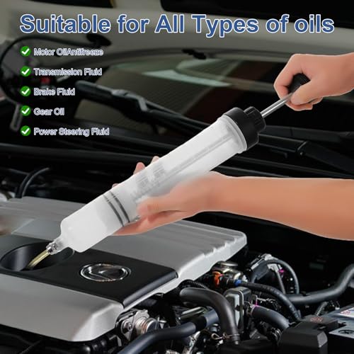 500ml Fluid Extractor & Manual Automotive Fluid Extractor Pump Oil Syringe with Suction Hose and Extension Tubes for Efficient Oil Change, Fuel Transfer Fluid Syringe (500ml) - size: 500ml