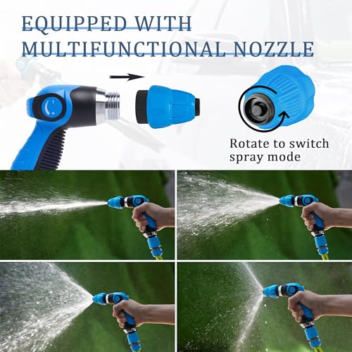 Car Wash Foam Gun Sprayer,Foam Connon for Garden Hose,Cleaning Kit | Car Washing Kit with Washing Sponge & Absorbent Towel, Hose Nozzle for Garden Cleaning, Pet Showering - color: Blue
