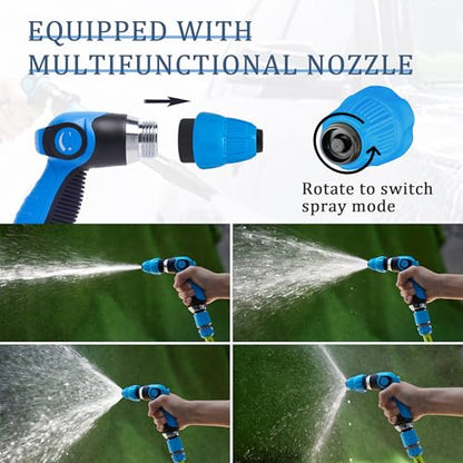 Car Wash Foam Gun Sprayer,Foam Connon for Garden Hose,Cleaning Kit | Car Washing Kit with Washing Sponge & Absorbent Towel, Hose Nozzle for Garden Cleaning, Pet Showering - color: Blue