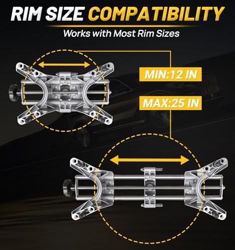Universal Wheel Alignment Clamp Tool with Magnetic Adapter for Precise Camber & Caster Gauges, Fits 12-25 Inch Rims Automotive Wheel Alignment Kit