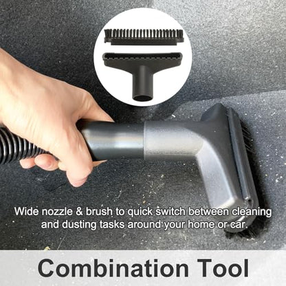 1-7/8" Wet Dry Vacuum Attachment Kit for Shop Vac, Dusting Brush Extension Hose Crevice Tool and Adapters, Compatible with Shop Vac Rigid Craftsman Vacmaster More 1 7/8" 1-3/8" 1-1/4" Vac Hoses