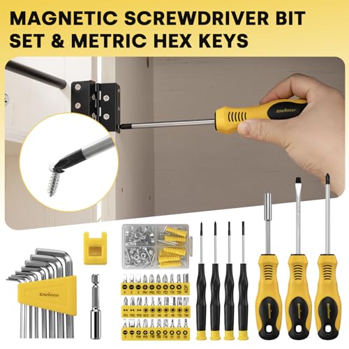 Enventor Tool Set, 231 Piece Home Tool Kit with Toolbox, Combination Wrench and Hand Tools for Home Repairs, Auto Maintenance, DIY & General Use, Household Repair Tools for Men & Women