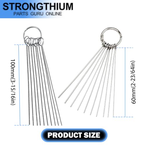 Strongthium Carburetor Jet Cleaning Tool Kit Copper Wires & Stainless Steel Needles Cleaners for Carburetor Motorcycle Jets Shower Heads Small Engine Cleaning Wand with Nylon Brushes