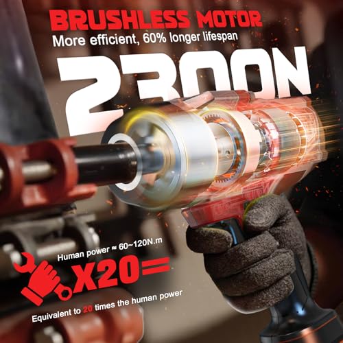 DIYtoolifz Cordless Impact Wrench 1/2 inch Compatible with Milwaukee 18v Battery, 1700 Ft-lbs High Torque Impact Driver with 6Pcs Sockets & Storage Case, Electric Impact Gun with 4-Speed & LED Light - size: 1/2 inch, style: Socket Set for Milwaukee 18v Ba