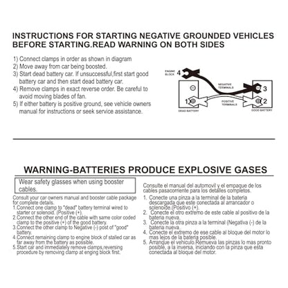 NOONE Jumper Cables for Car Battery, Heavy Duty Automotive Booster Cables for Jump Starting Dead or Weak Batteries (10-Feet) - size: 10Gauge x 10FT