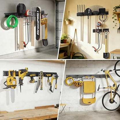 GRENPRO 66 Inch Garage Tool Organizer, 10 Assorted Hooks Heavy Duty Rack Holds 720 LBS - size: 66 inch
