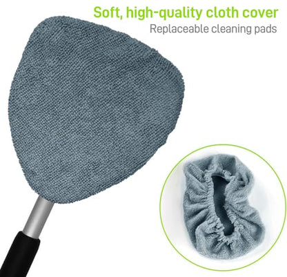 XINDELL 5 Pack Microfiber Pads – Replacement Heads Cover for Xindell Windshield Cleaner Tools. Washable & Reusable Triangle Pads (Grey). Fits Window Reach Tool - Handle Not Included - color: Grey