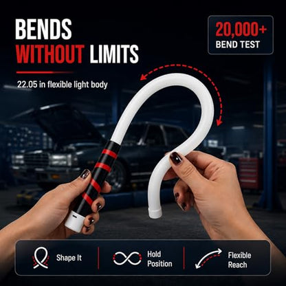 Bendable LED Flashlight Stick, Bendable Work Light with 3 Brightness Levels for Mechanic Car Repairs Under Hood Garage Inspection (2 pcs) - color: 2 pcs