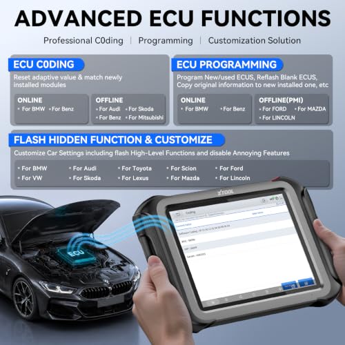 XTOOL Scanner D9S PRO with ECU Pr0gramming/C0ding: 2026 AI-Assisted OE Level Full System Scan Tool, Automotive Scanner with Bidirectional, Topology Map, 45+ Services, FCA/DoIP/CAN FD, 3-Yr Update