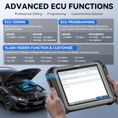 XTOOL Scanner D9S PRO with ECU Pr0gramming/C0ding: 2026 AI-Assisted OE Level Full System Scan Tool, Automotive Scanner with Bidirectional, Topology Map, 45+ Services, FCA/DoIP/CAN FD, 3-Yr Update