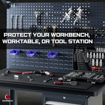 ONREVA Workbench Mat 24X60 Inches, EVA Rubber Work Mat, Protect Your Work Bench Top, Heavy Duty Pad for Tool Box Top, Table, Tool Station, Rolling Cabinet Cart Cover Liner Matt, 60"X24" 5mm Thick