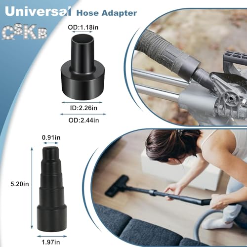 12 Pcs Universal Vacuum Attachment Kit, Vacuum Hose Adapter, 1-1/4" Vacuum Cleaners Accessories with Horse Hair Brush Extension Wand Wheeled Floor Brush Flexible Crevice Tool - size: 12 Pcs