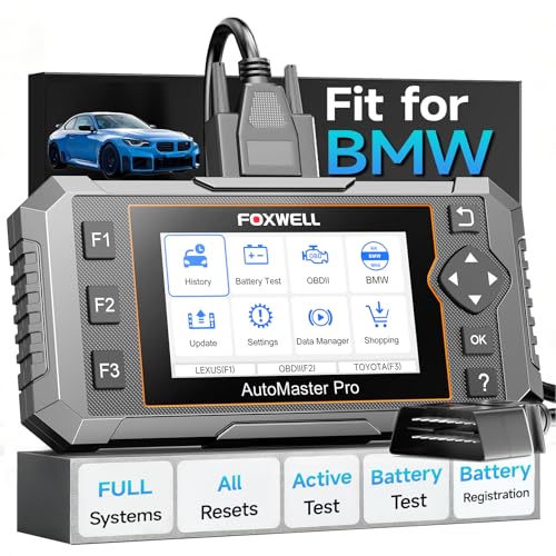 FOXWELL NT510 Pro fit for BMW 2-in-1 Diagnostic Scanner & 12V Battery Tester, Full System Bidirectional Scan Tool with All Reset Services & Battery Registration for BMW/Mini/RR (Lifetime Free Update) - color: fit for BMW -Deep Black
