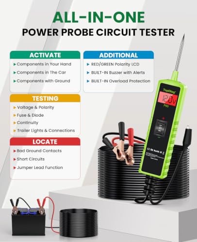 12 Volt Test Light Automotive, Power Circuit Probe Kit, 6V - 24V Car Fuse Tester, Voltage Tester 0.3v-70v, AC DC Outlet Tester, Automotive Short Circuit Finder, P60 - style: P60