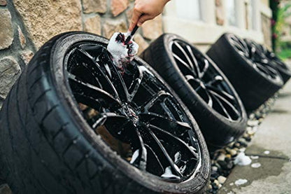 Liquid X Original Wheel Woolies Brushes 3 Piece Kit - Includes Angled Caliper Spoke Brush - USA Made - Black - New & Improved - size: Brushes