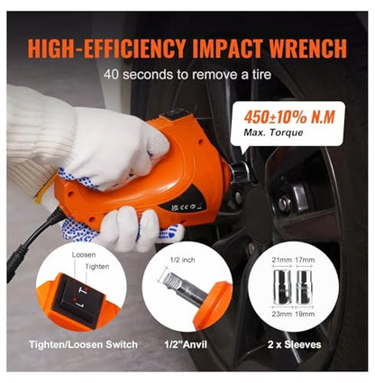 Electric Car Jack 3 Ton (6600lbs) with Impact Wrench, 12V Scissor Jack Kit - Sedan, SUV, Truck Tire Change - Portable Lifting Jack with Double Control
