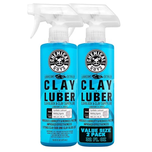 Chemical Guys, Clay Luber Synthetic Lubricant & Detailer, 16 oz, 2 Pack | Slick synthetic lubricant lets clay glide over paint and doubles as a quick detailer for a smooth, glossy finish