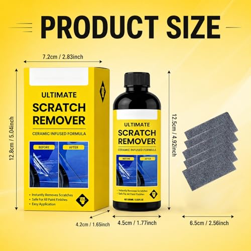 2Pcs Scratch Remover, 3.53 Fl Oz Plastic Polish Scratchs Removers, Professional Grade Car Scratch Repair Remover, All Paint Colors Polishing Kit, Quick Repair Scratches and Restore Shine